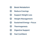 Burn Booster helps boost metabolism, reduce cravings, support weight loss, healthy weight management, sustained energy and focus, thermogenesis, digestive support, and feeling confident